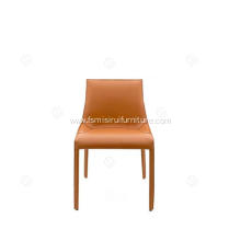 Italian minimalist orange saddle leather Seattle chairs
